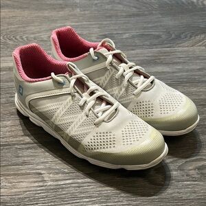 FootJoy Shoes FJ Sport Women’s 9.5 Golf 98027 Gray White Pink Lightweight Mesh